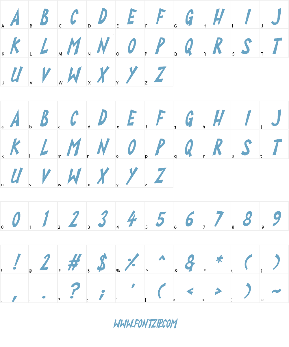 Super Toons Font Character